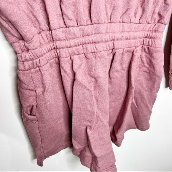 LULU'S Relaxed Agenda Mauve Pink Hooded Lounge Romper XS - Picture 5 of 10
